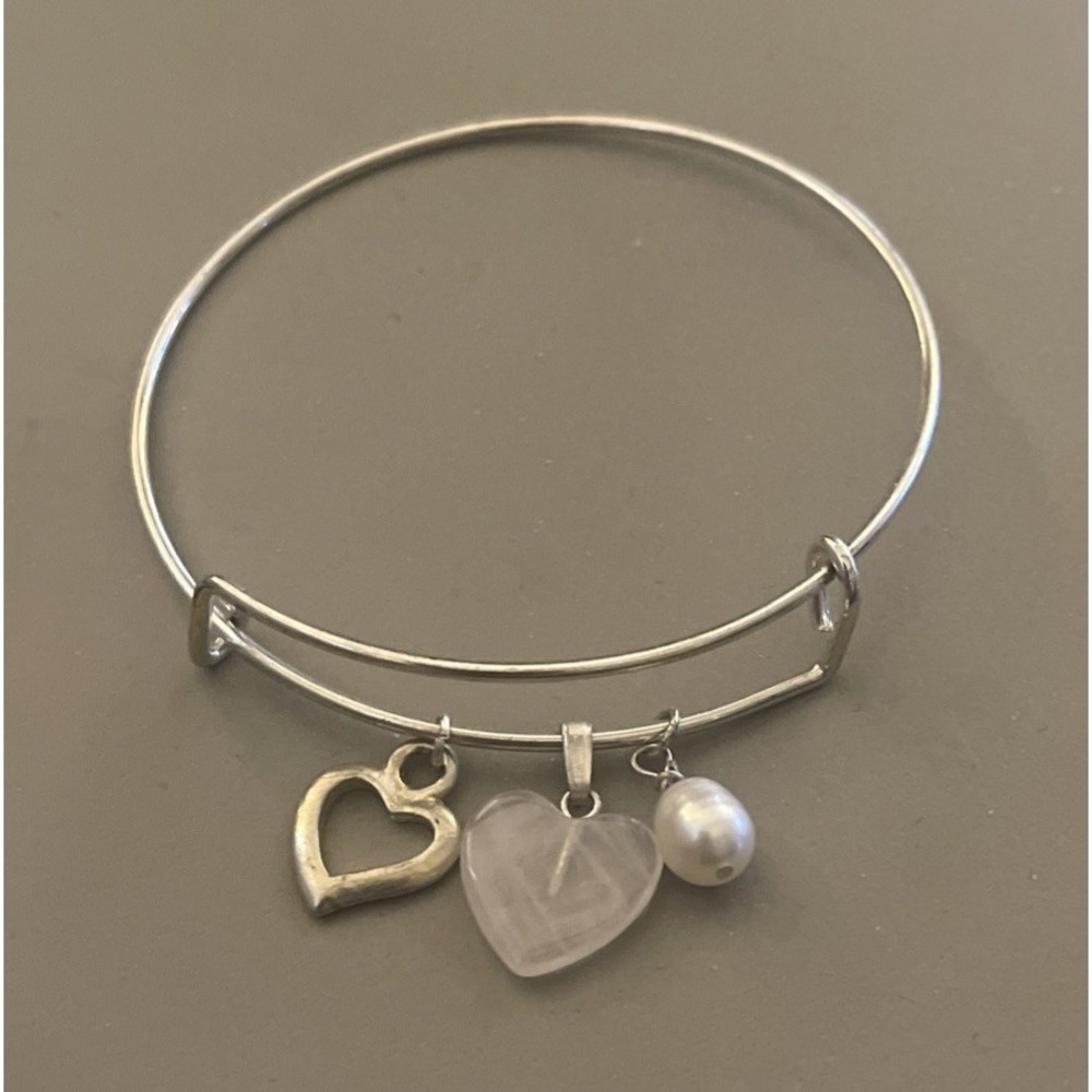 Charm Bracelet Adjustable Bracelet‎ 3 Charms 5 To 7 In. Swarski Crystal Peace